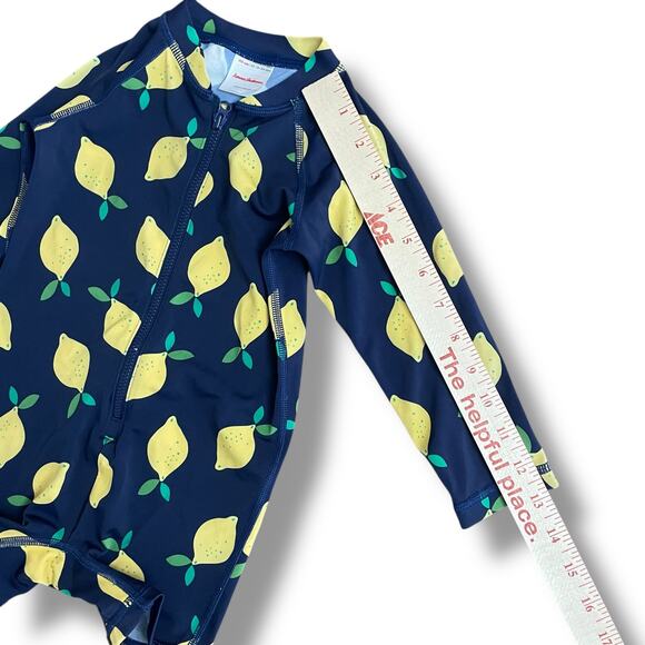 Hanna Andersson Lemon Print Zip Rashguard Swimsuit 18–24M UPF 50+ One Piece - Picture 5 of 11